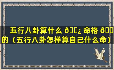 五行八卦算什么 🌿 命格 🐎 的（五行八卦怎样算自己什么命）